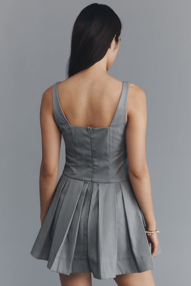 En Saison Quinley Square-Neck Pleated Mini Dress #2