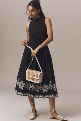 WAYF Smocked Drop-Waist Midi Dress