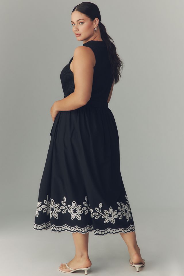 En Saison Isidora Sleeveless Embroidered Midi Dress #6