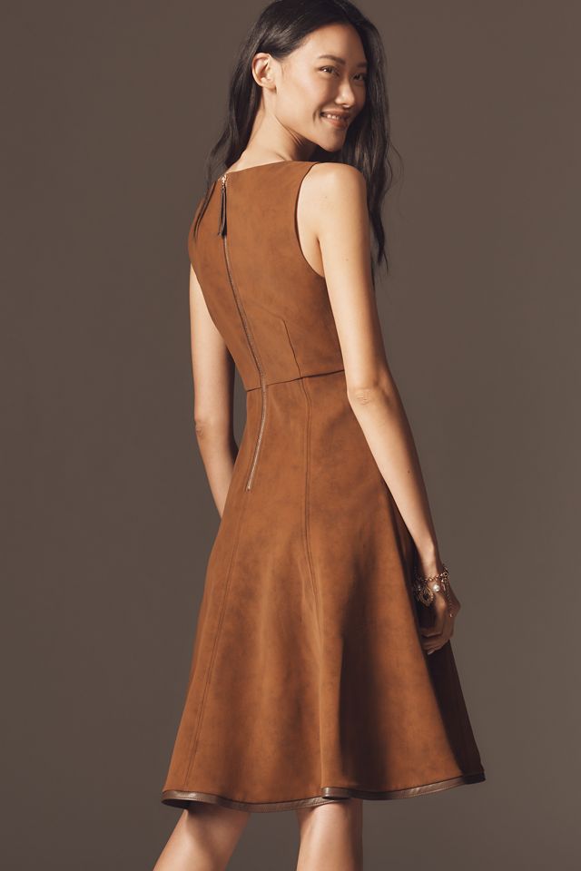 En Saison Eloise Sleeveless Faux-Suede Mini Dress #1