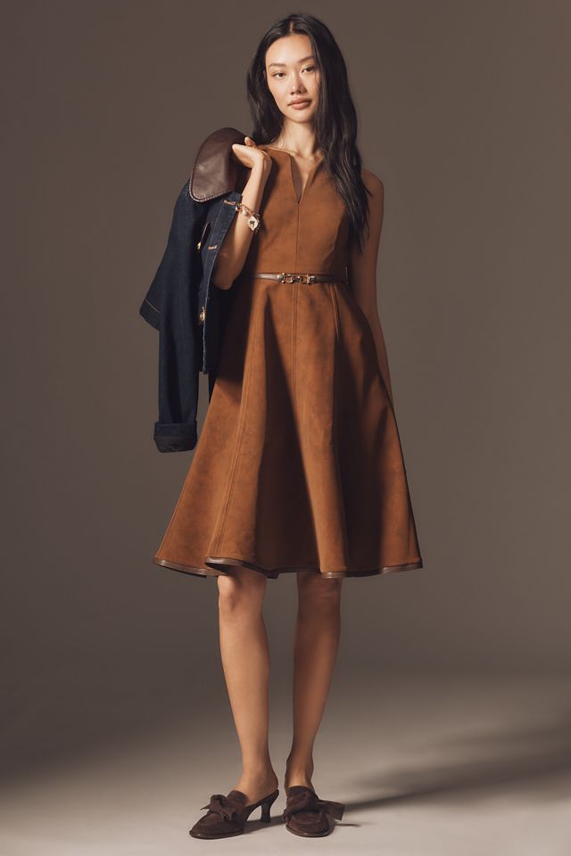 En Saison Eloise Sleeveless Faux-Suede Mini Dress #2
