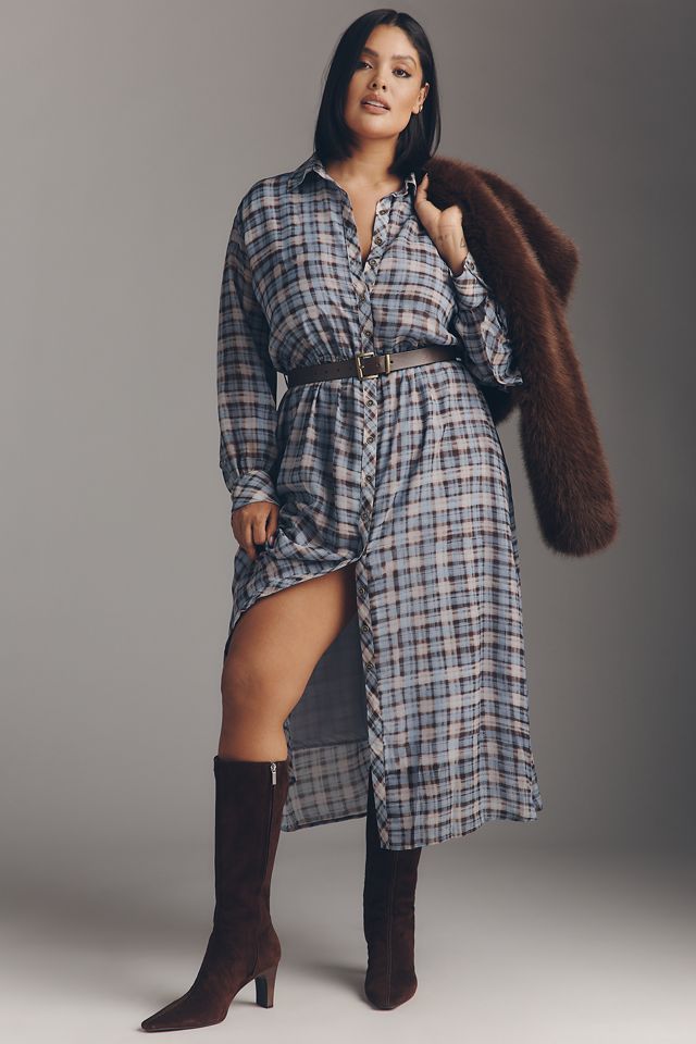 En Saison Briar Long-Sleeve Midi Shirt Dress #7