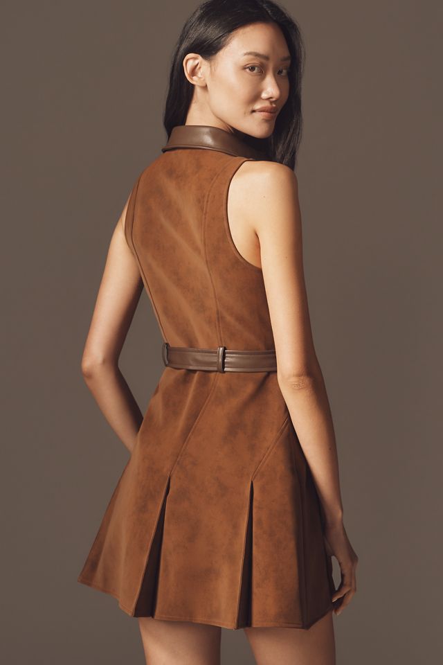 En Saison Eloise Faux-Suede Sleeveless Mini Dress #1
