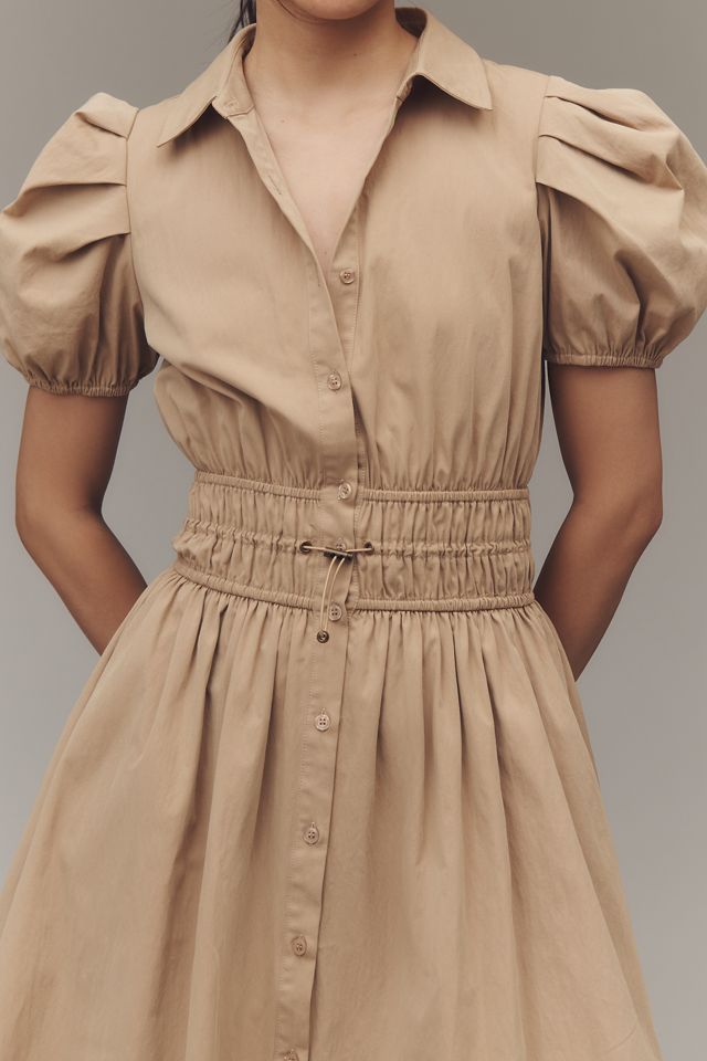 En Saison Marleigh Puff-Sleeve Midi Shirt Dress #1