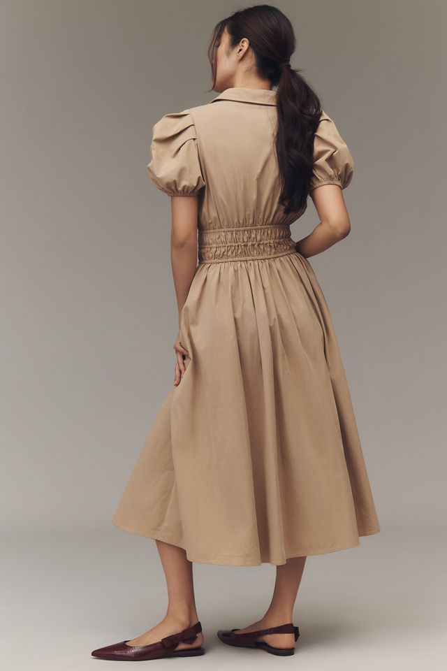 En Saison Marleigh Puff-Sleeve Midi Shirt Dress #2