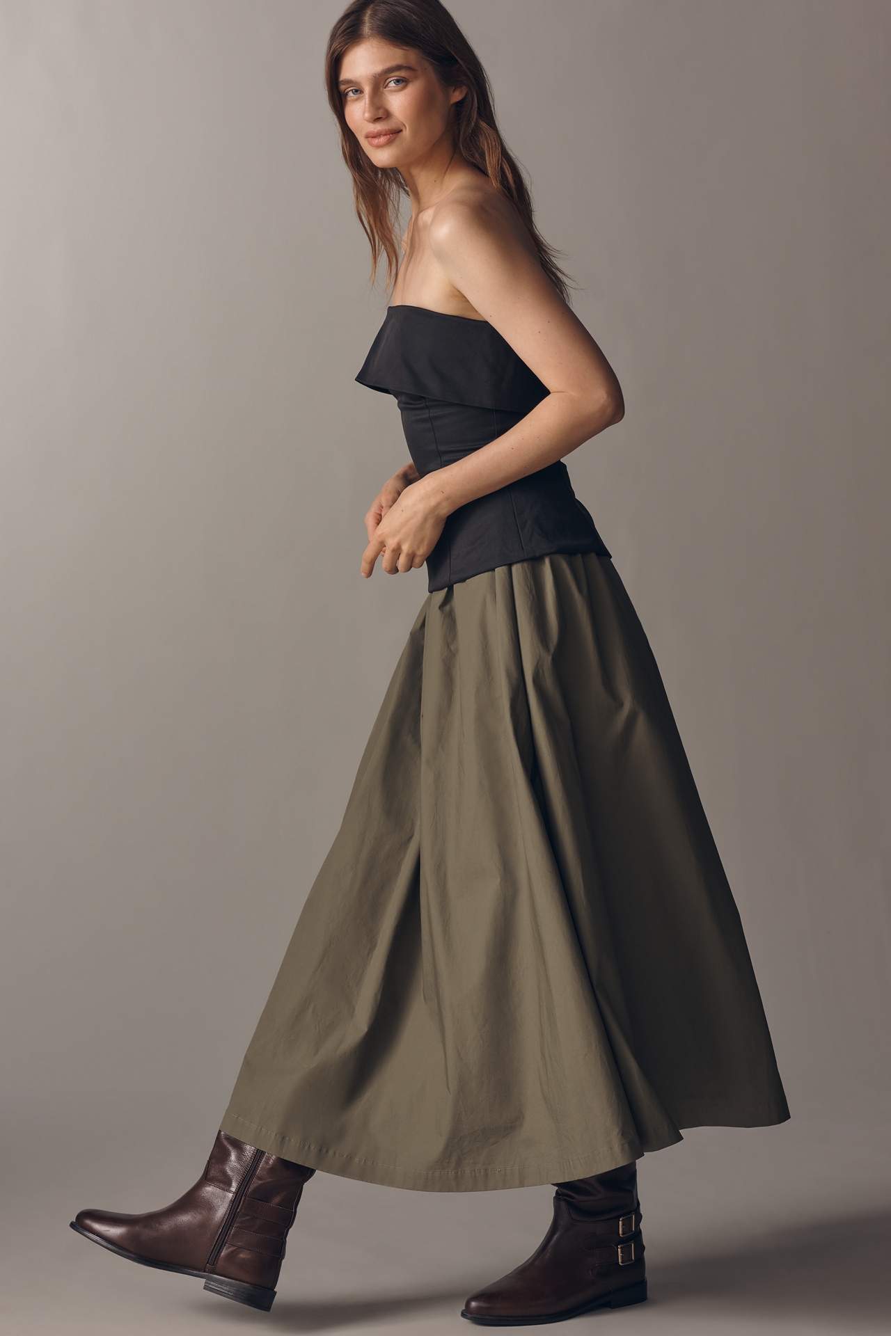 En Saison Arden Strapless Twofer Midi Dress