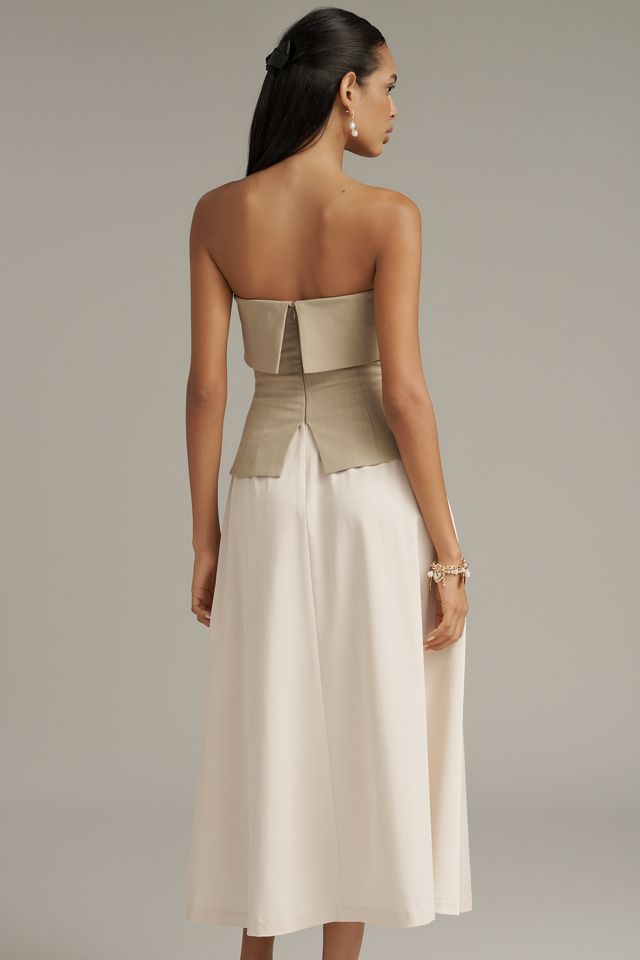 En Saison Arden Strapless Twofer Midi Dress