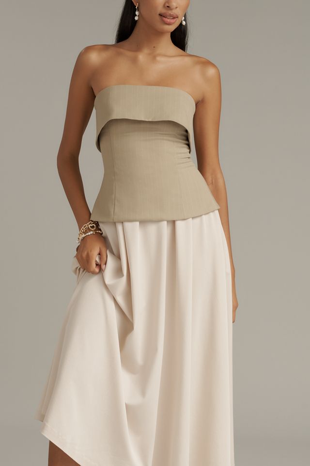 En Saison Arden Strapless Twofer Midi Dress