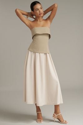 En Saison Arden Strapless Twofer Midi Dress