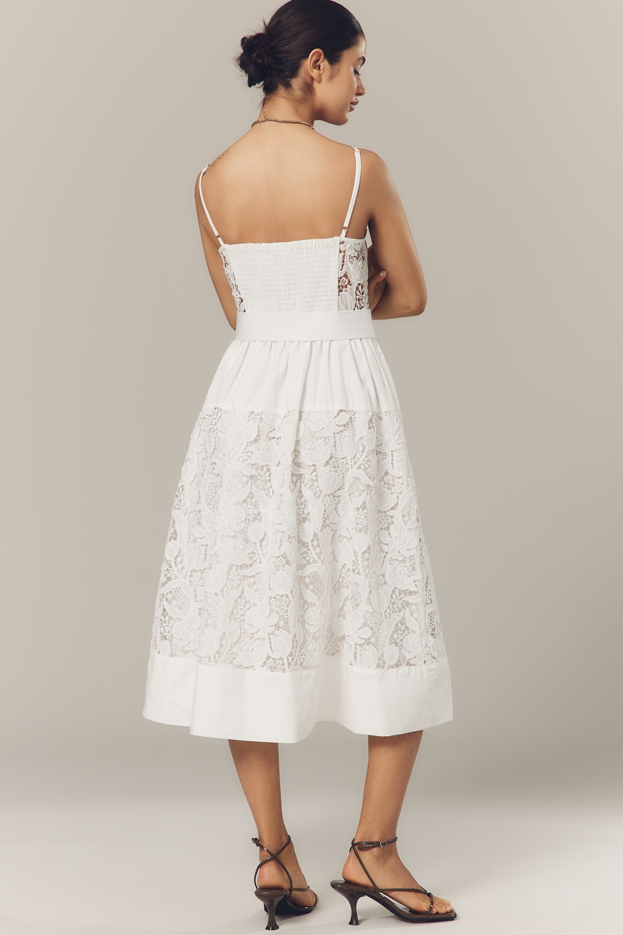 En Saison Marisol Lace Bustier Belted Midi Dress