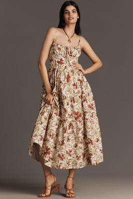 En Saison Alexane Printed Midi Dress In Multi
