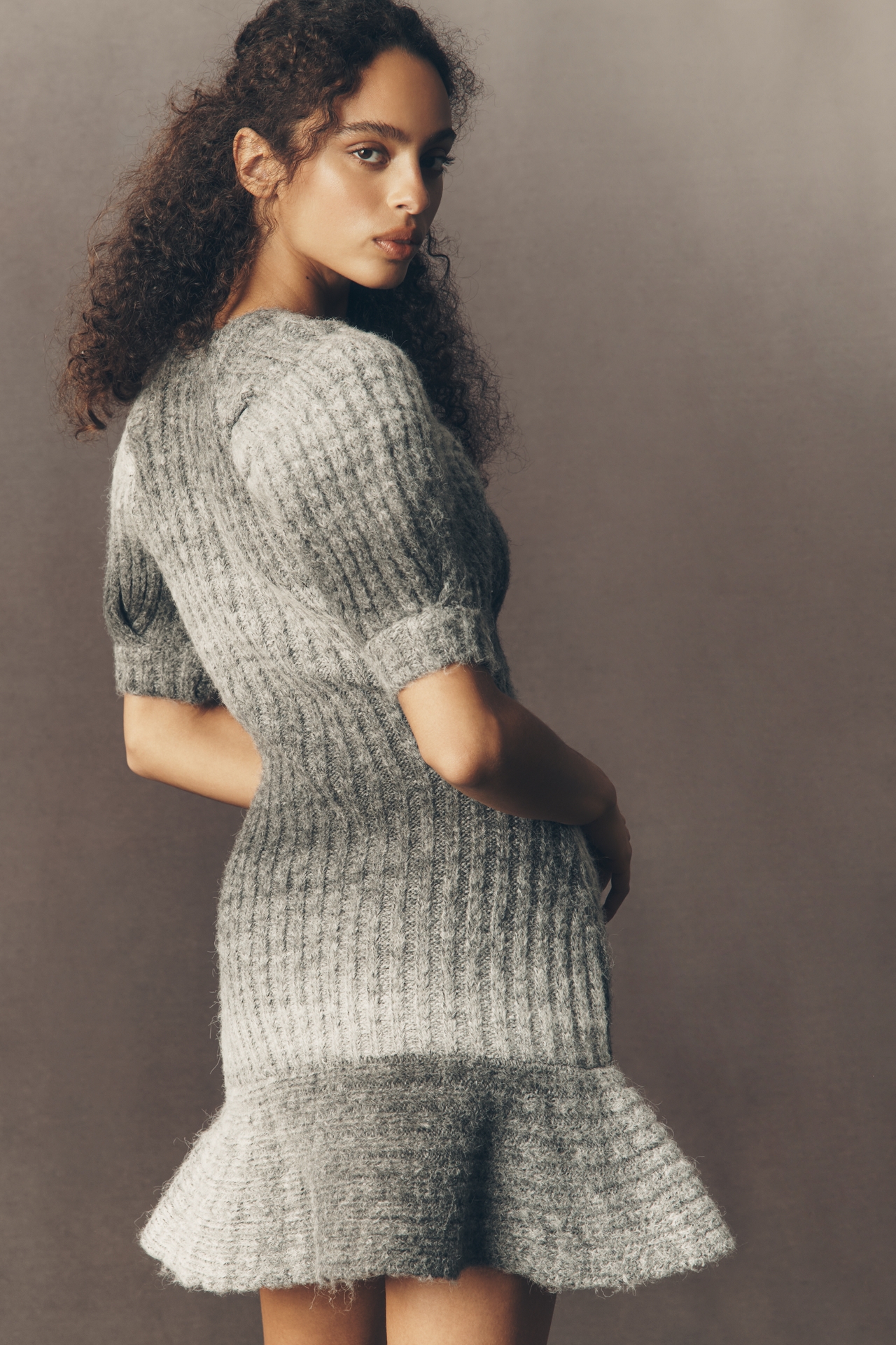 En Saison Odette Short-Sleeve Sweater Dress