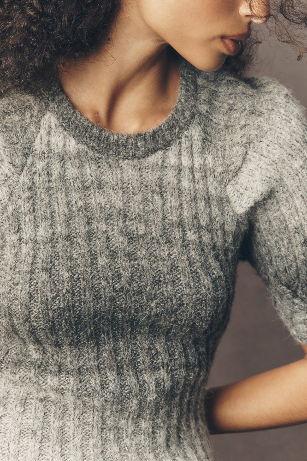 En Saison Odette Short-Sleeve Sweater Dress