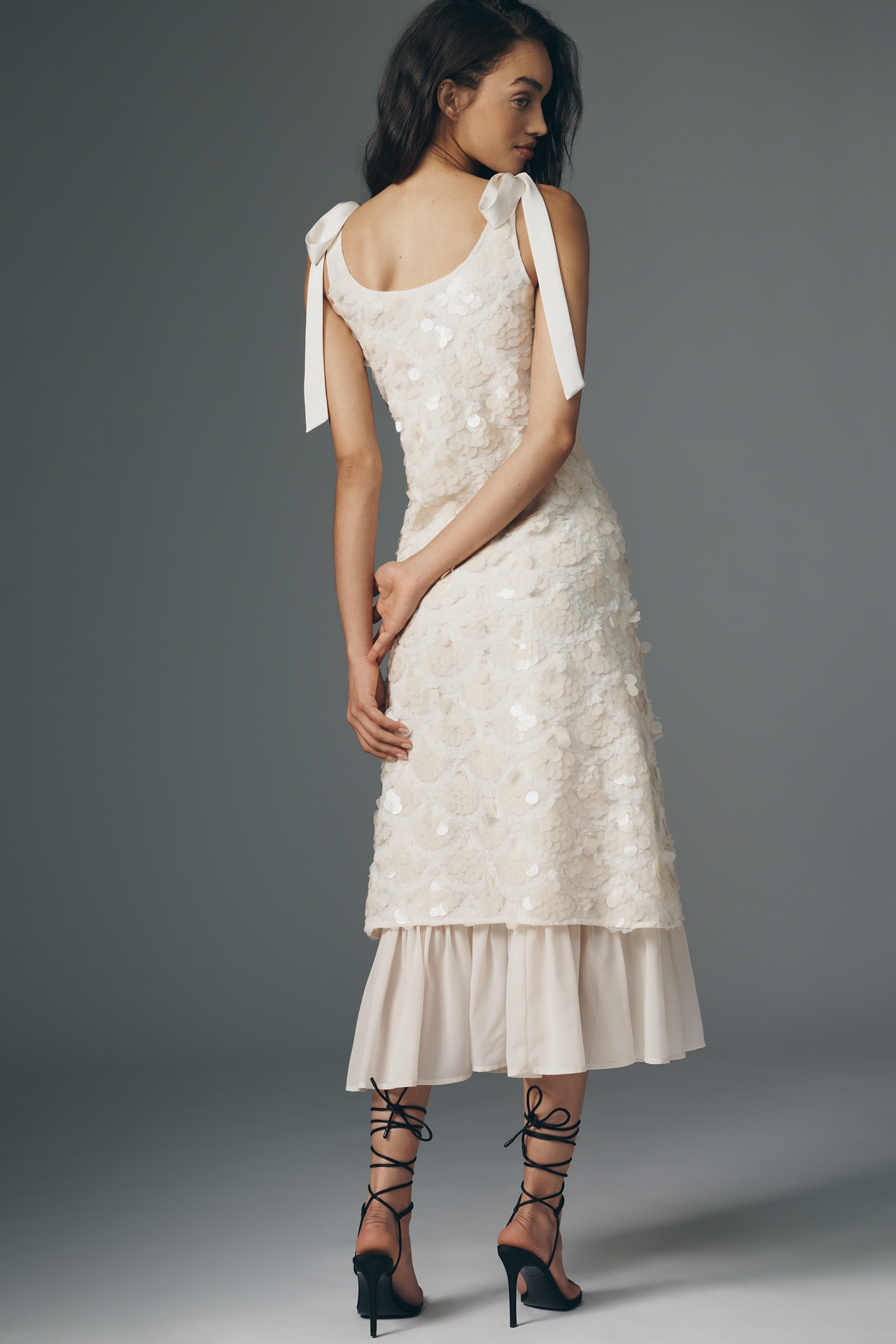 En Saison Emryn Sequin A-Line Bow Midi Dress