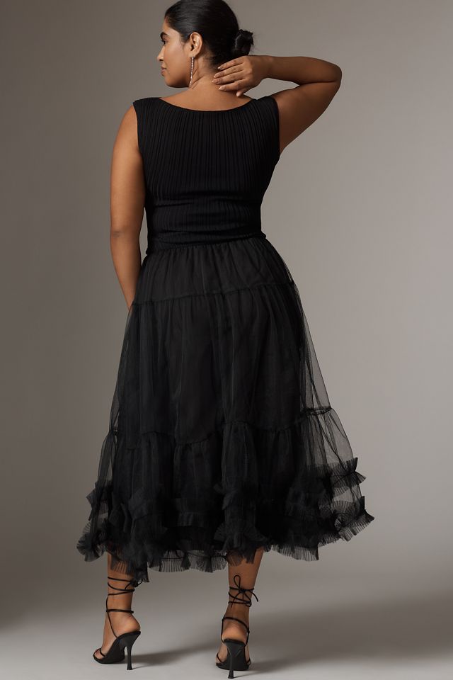 En Saison Darcy Sleeveless Tulle Midi Dress | Anthropologie