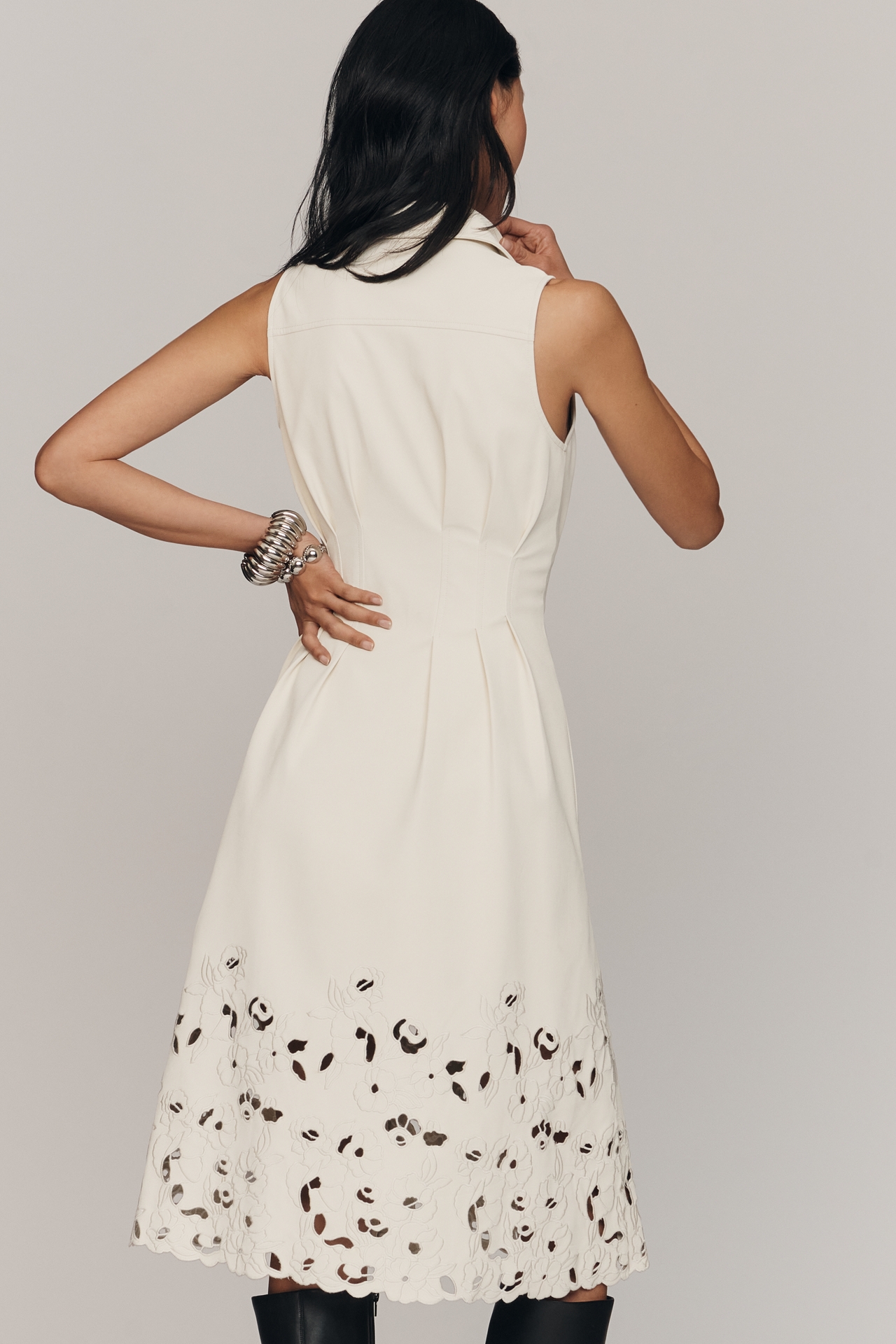 En Saison Alitzel Sleeveless Eyelet Midi Dress