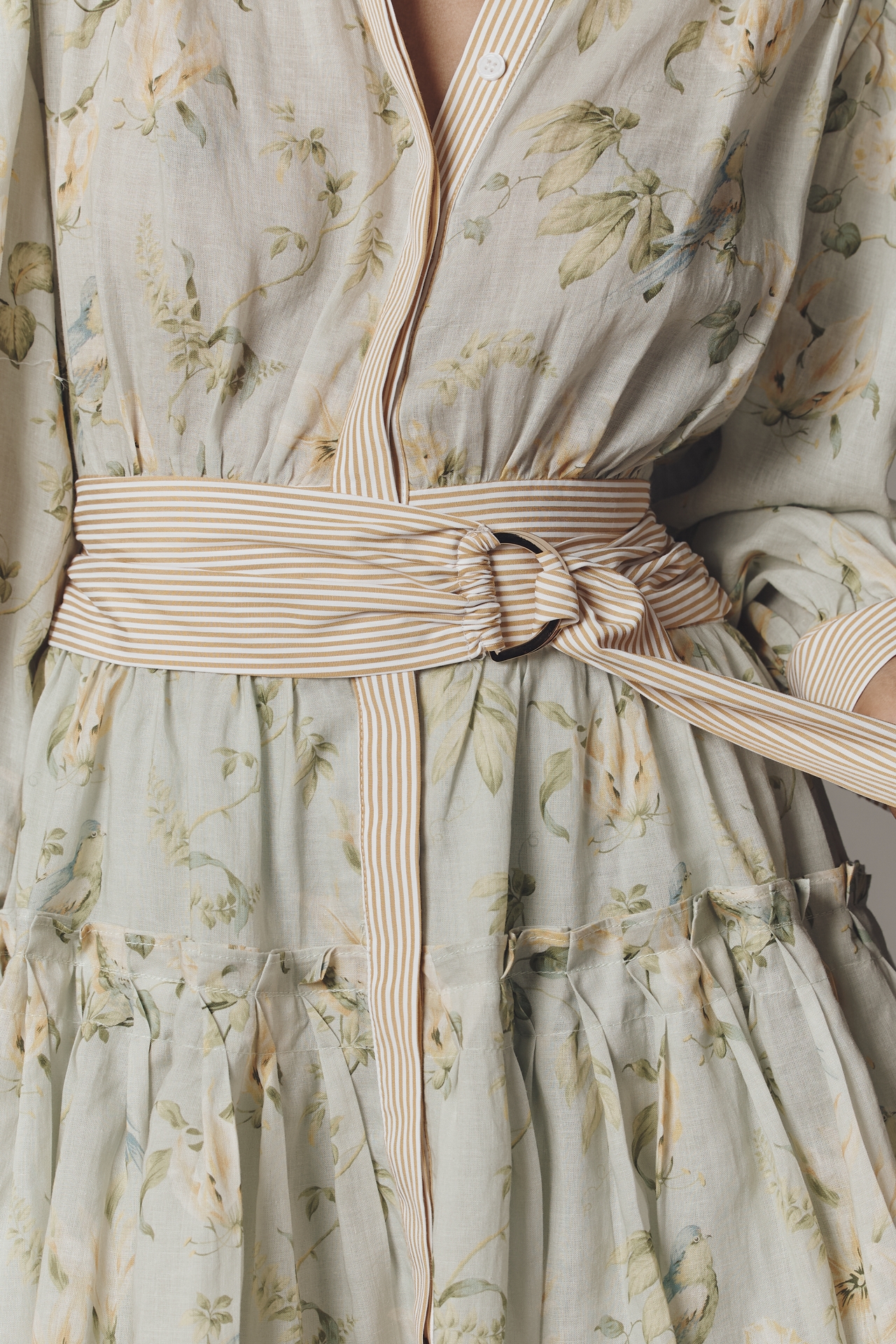 En Saison Rylee Long-Sleeve Belted Shirt Dress