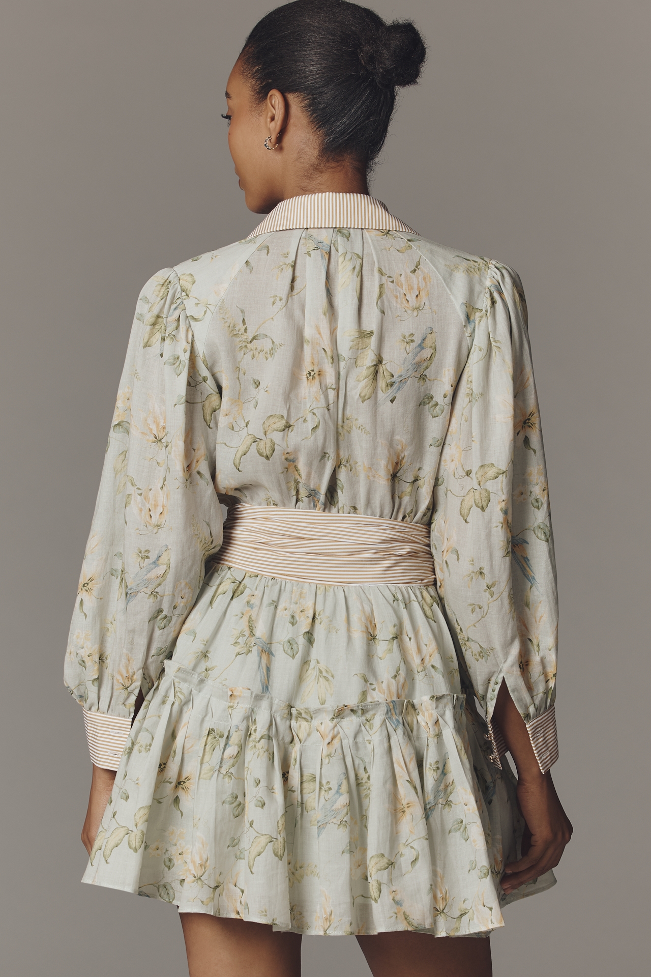 En Saison Rylee Long-Sleeve Belted Shirt Dress