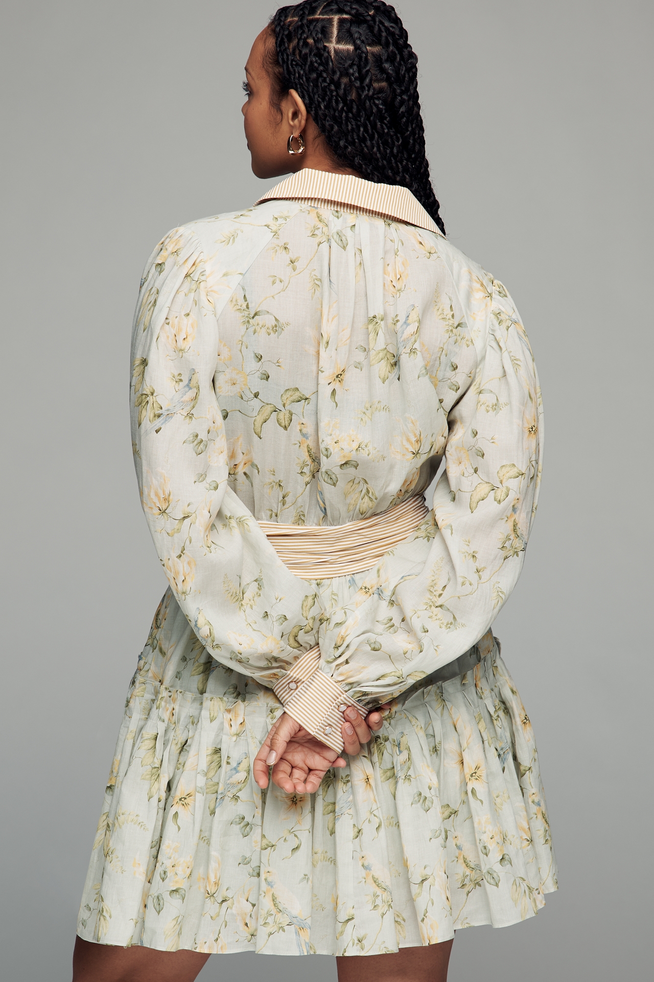 En Saison Rylee Long-Sleeve Belted Shirt Dress