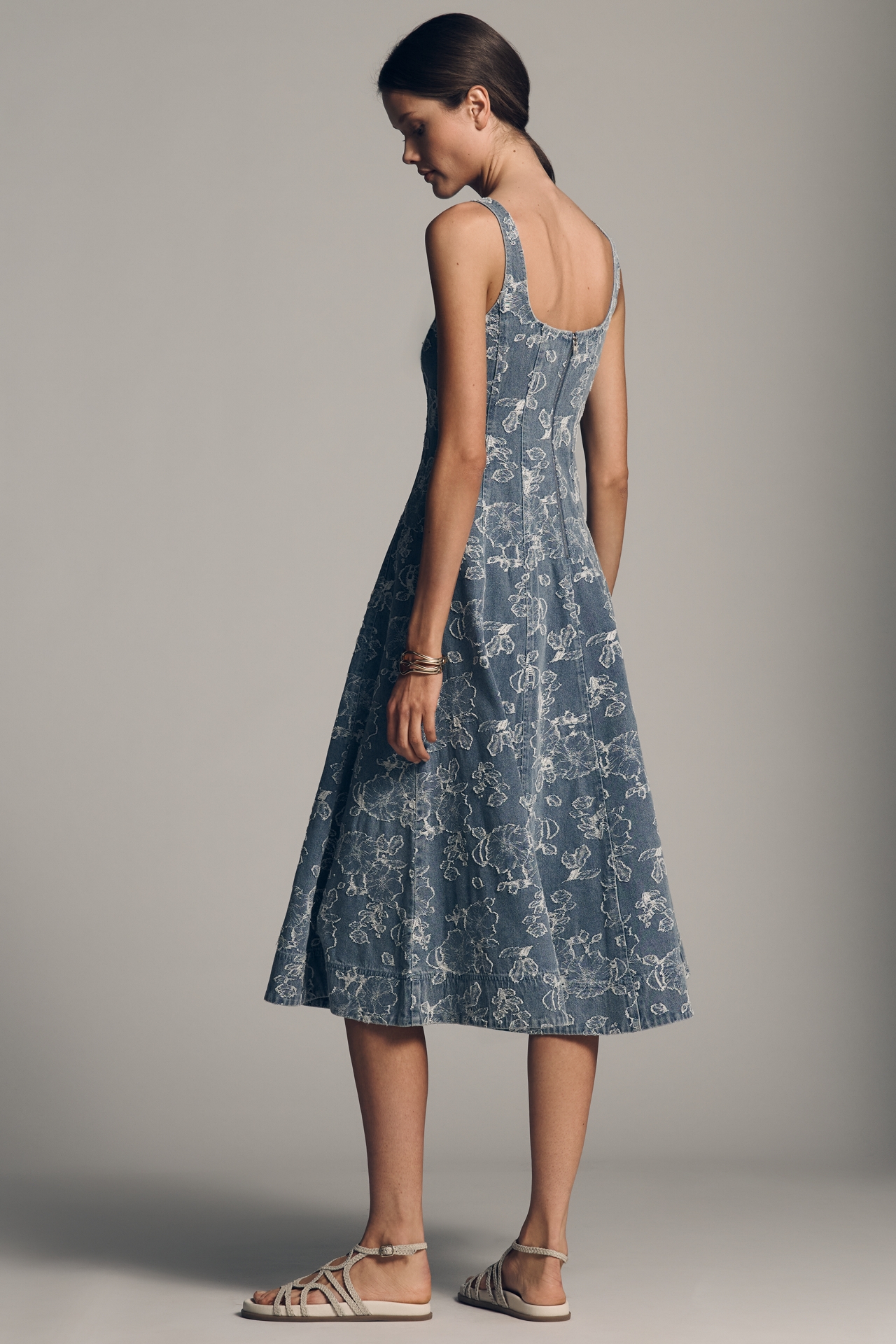 En Saison Opal Square-Neck Midi Dress