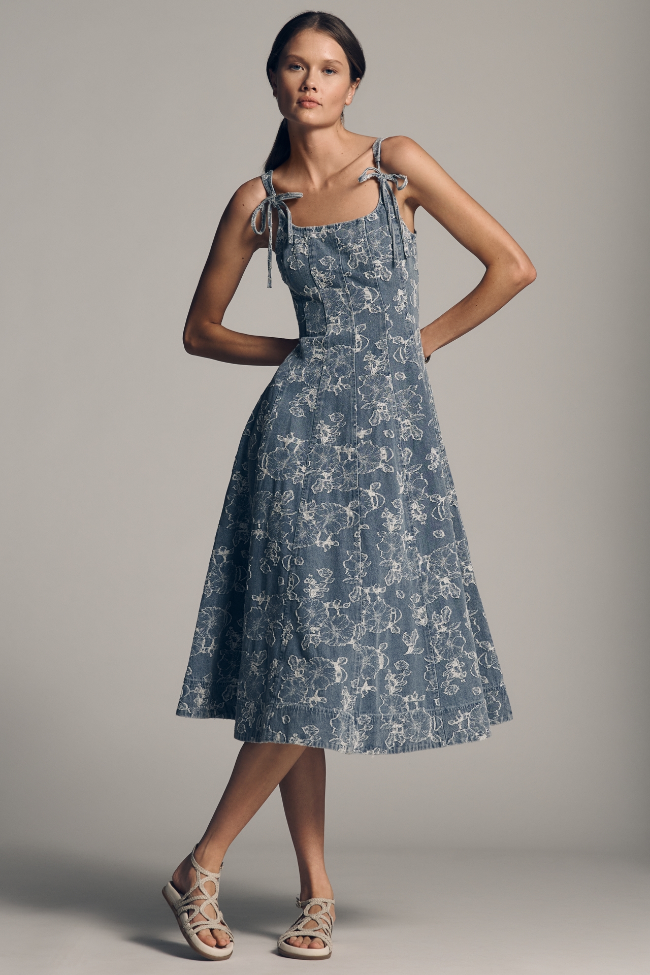 En Saison Opal Square-Neck Midi Dress