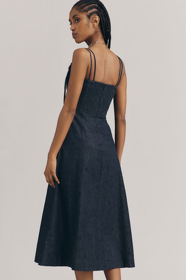 Darby Sweetheart Midi Dress by En Saison in Blue, Size: XS at Anthropologie