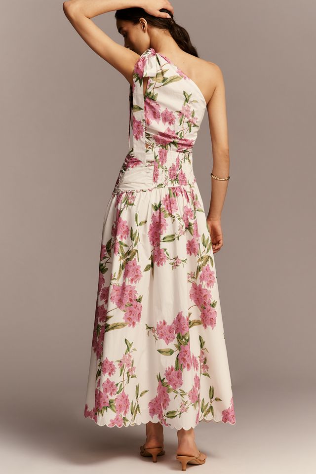 En Saison Esther Cotton One-Shoulder Drop-Waist Midi Dress #3