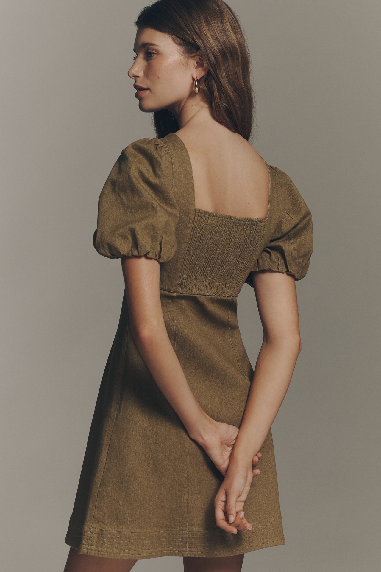 En Saison Sweetheart Puff-Sleeve Dress