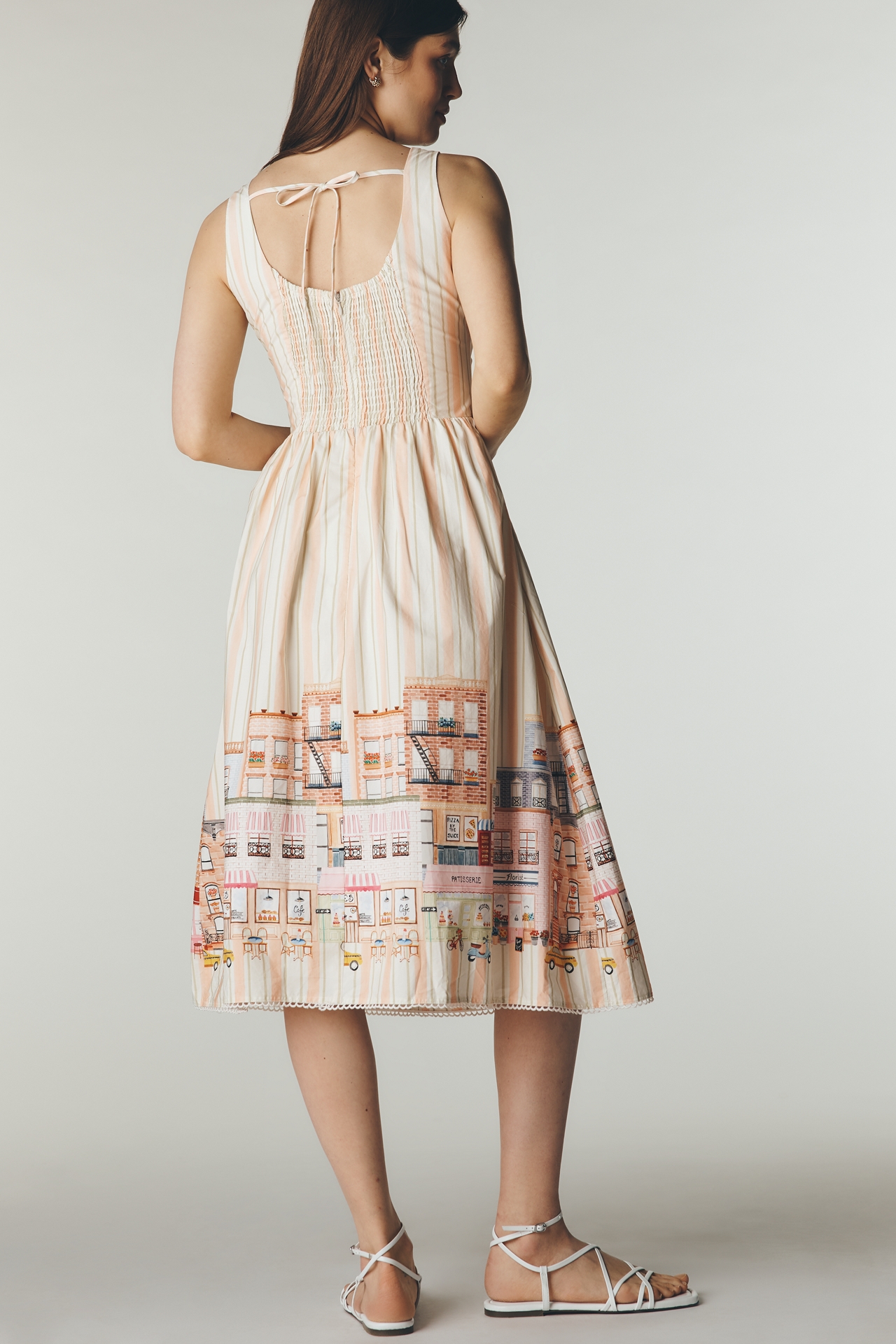 En Saison Athena Square-Neck Midi Dress