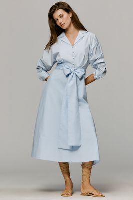 Maeve Love Letter Embroidered Swing Shirt Dress | Anthropologie