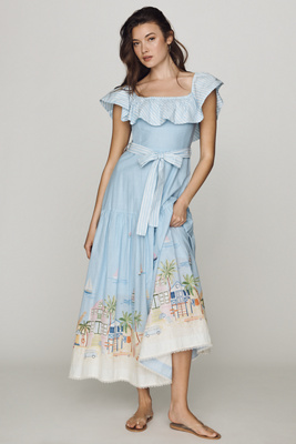 En Saison Dawn Cotton Off-Shoulder Midi Dress