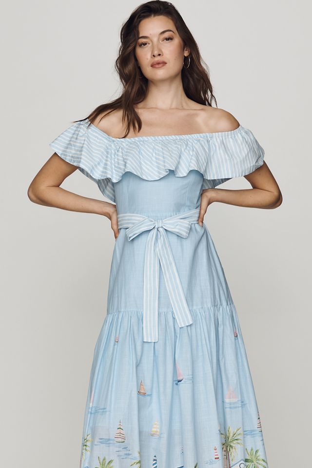 En Saison Dawn Cotton Off-Shoulder Midi Dress #1