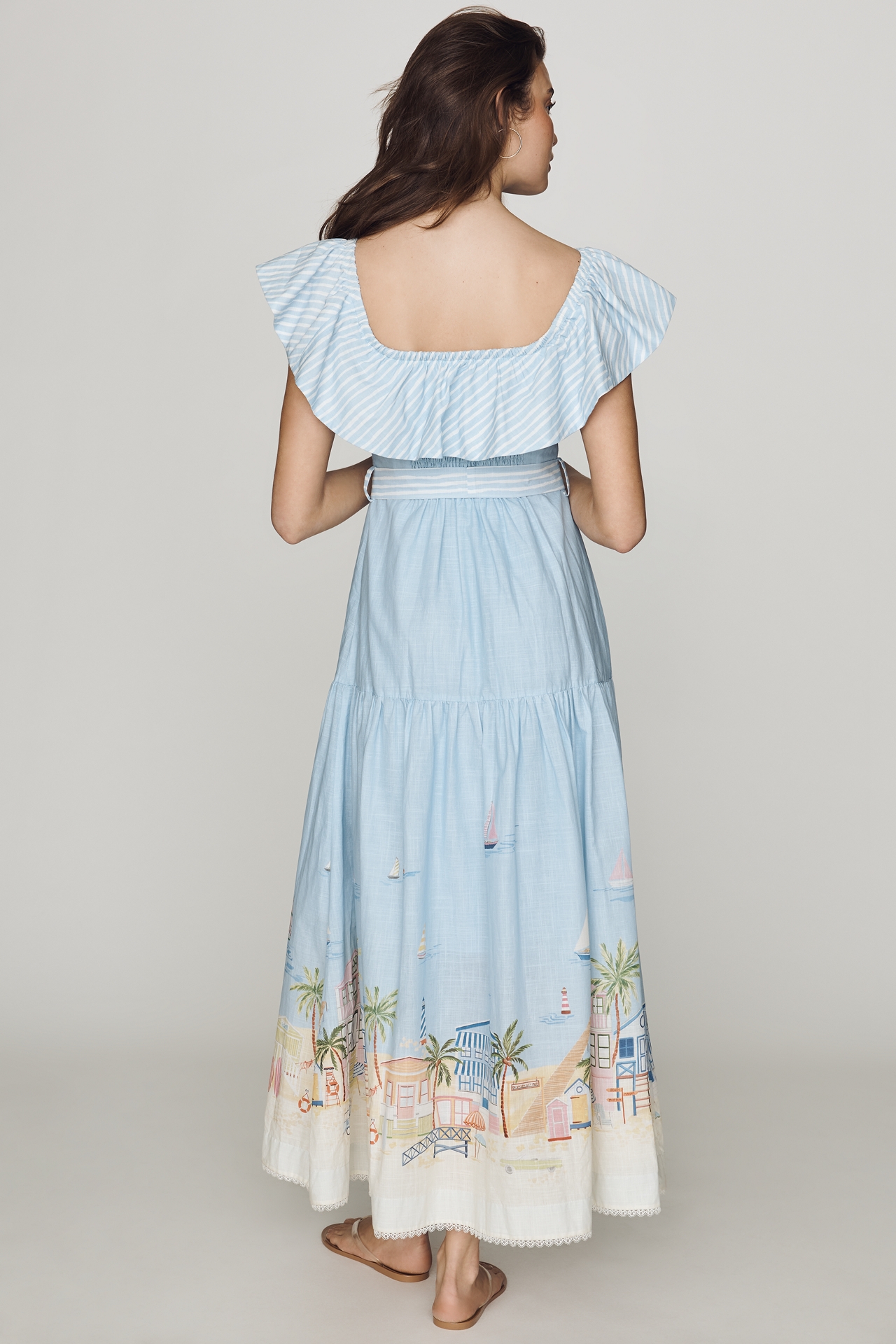 En Saison Dawn Cotton Off-Shoulder Midi Dress