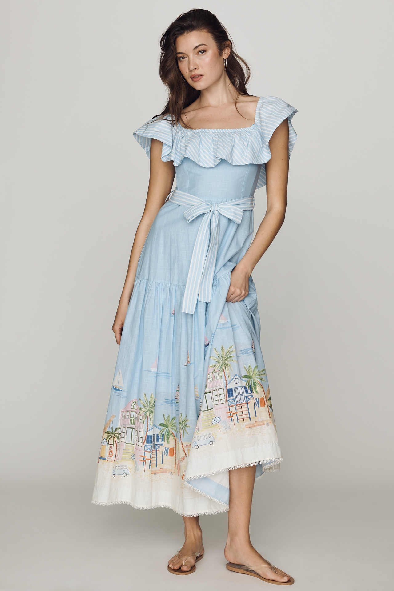 En Saison Dawn Cotton Off-Shoulder Midi Dress