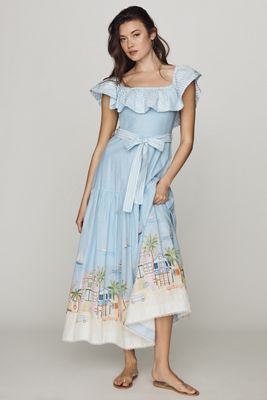 En Saison Dawn Cotton Off-Shoulder Midi Dress