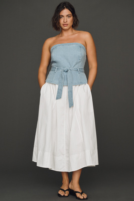 house of harlow denim midi dress House Of Harlow 1960 Denim Snap Button Sleeveless Midi Dress Size XS, NWT