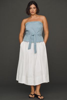 En Saison Harlow Plus Denim Midi Dress