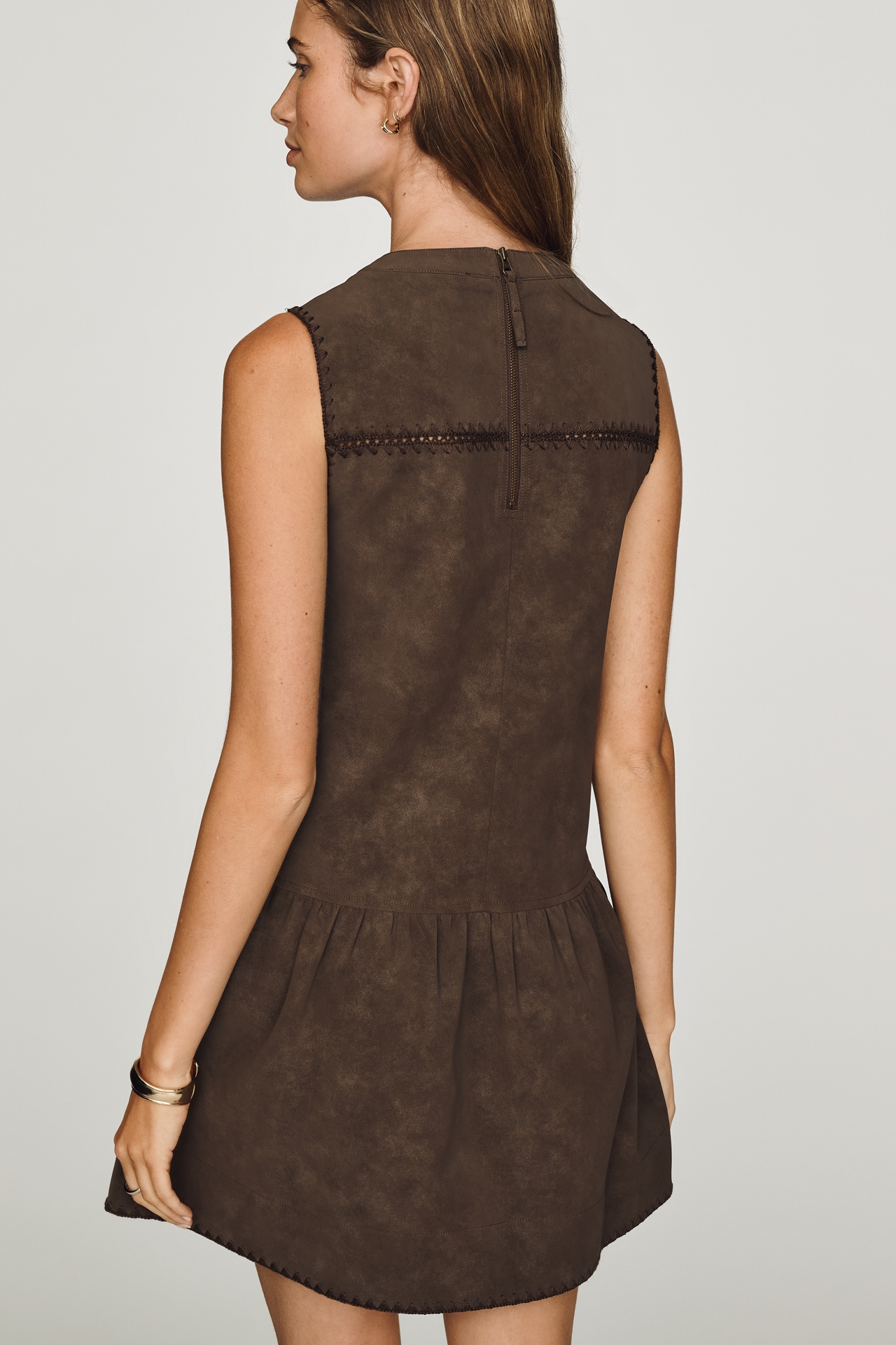 En Saison Pauline Faux-Suede Mini Dress