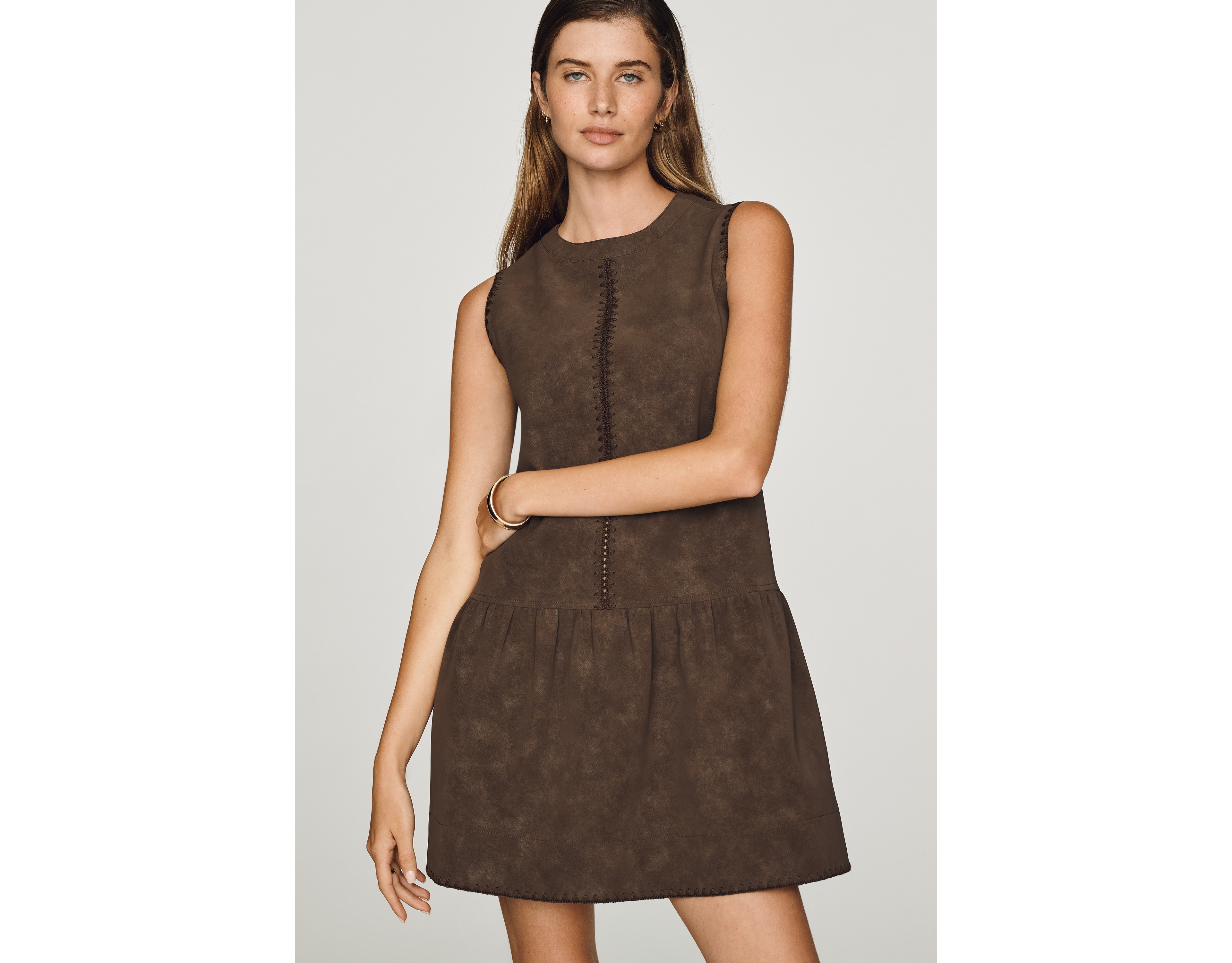 En Saison Pauline Faux Suede Mini Dress