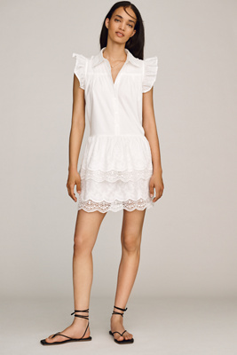 Jacquie The Label Rylee Mini Shirt Dress In White