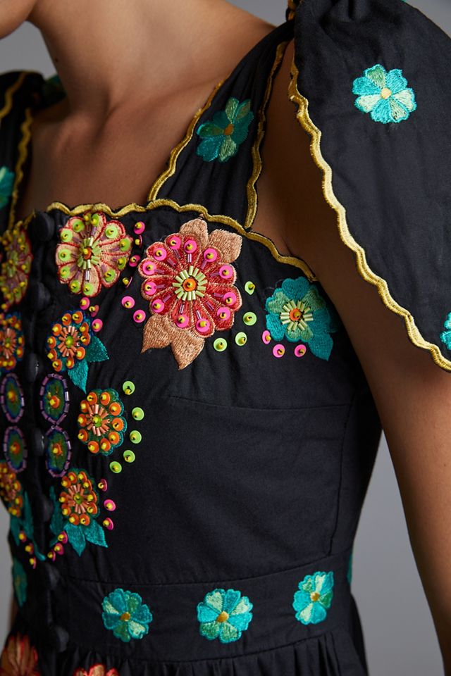 Embroidered Midi Dress #1