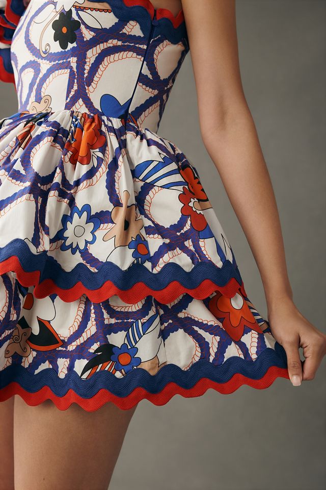 Celia B One-Shoulder Rickrack Mini Dress