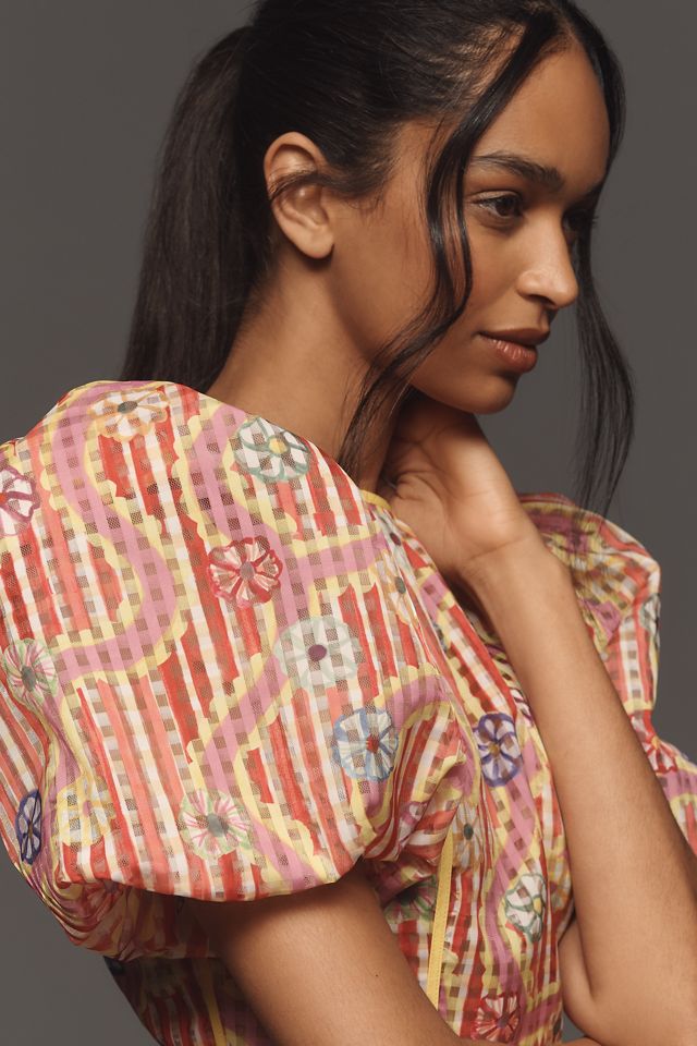 CeliaB Nammu Puff-Sleeve Midi Dress #1