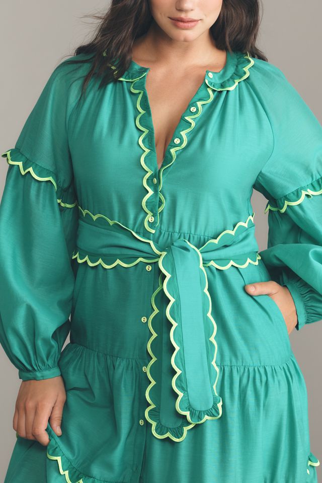 CeliaB Linen Blend Long-Sleeve Maxi Shirt Dress #5