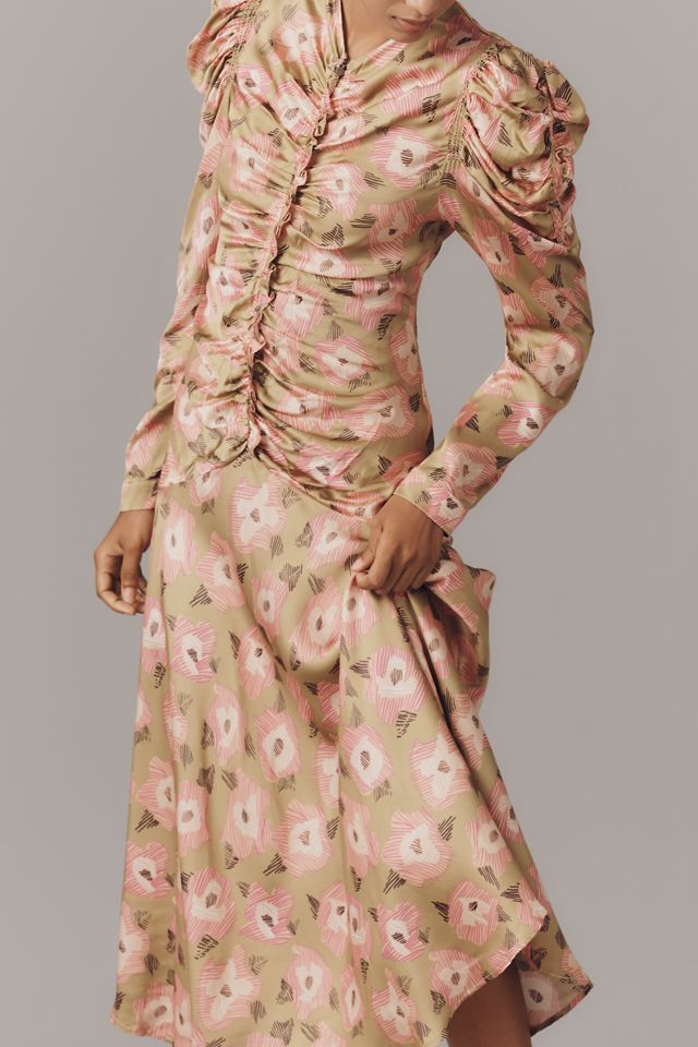 CeliaB Hikari Long-Sleeve Ruched Midi Dress #1