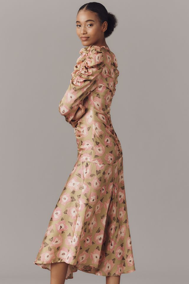 CeliaB Hikari Long-Sleeve Ruched Midi Dress #2