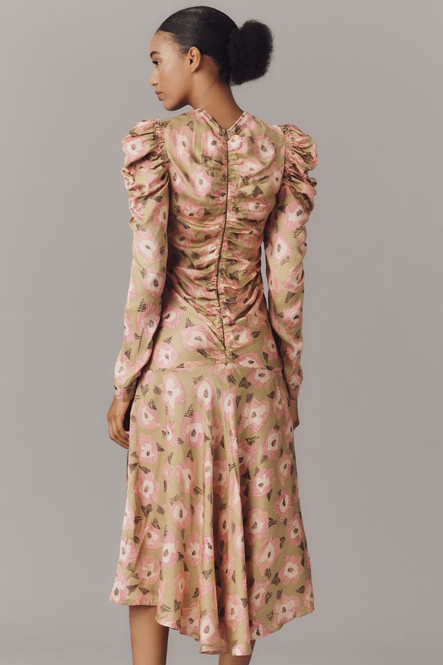 CeliaB Hikari Long-Sleeve Ruched Midi Dress #3