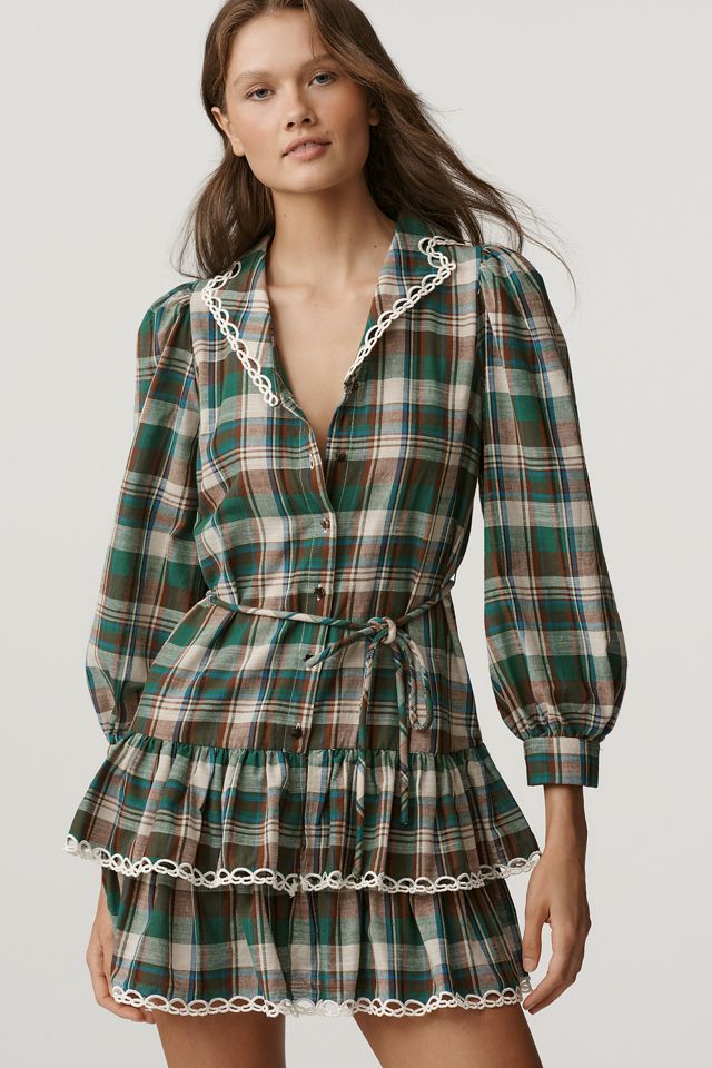 CeliaB Plaid Tiered Mini Dress #1
