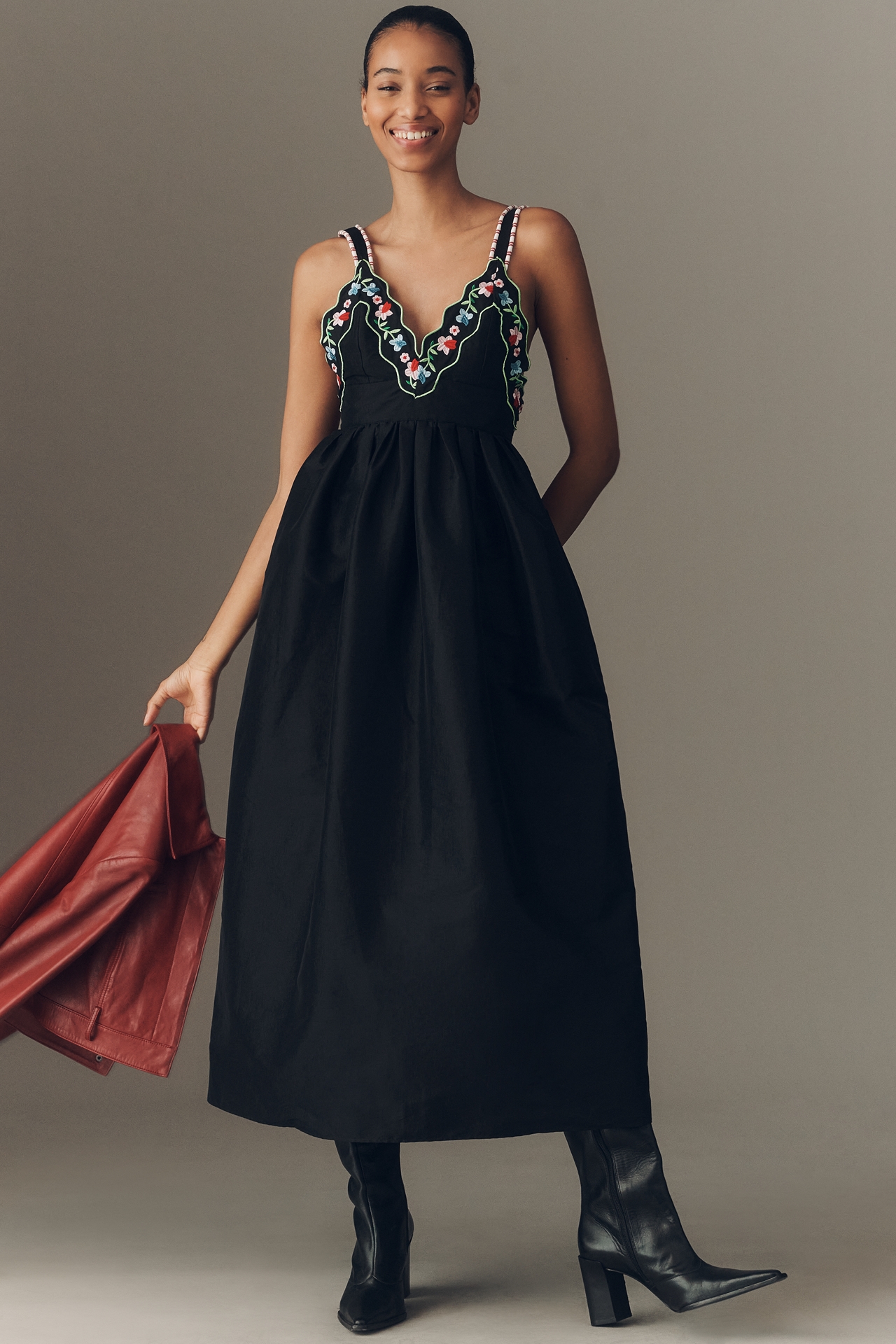 CeliaB Selene V-Neck Midi Dress