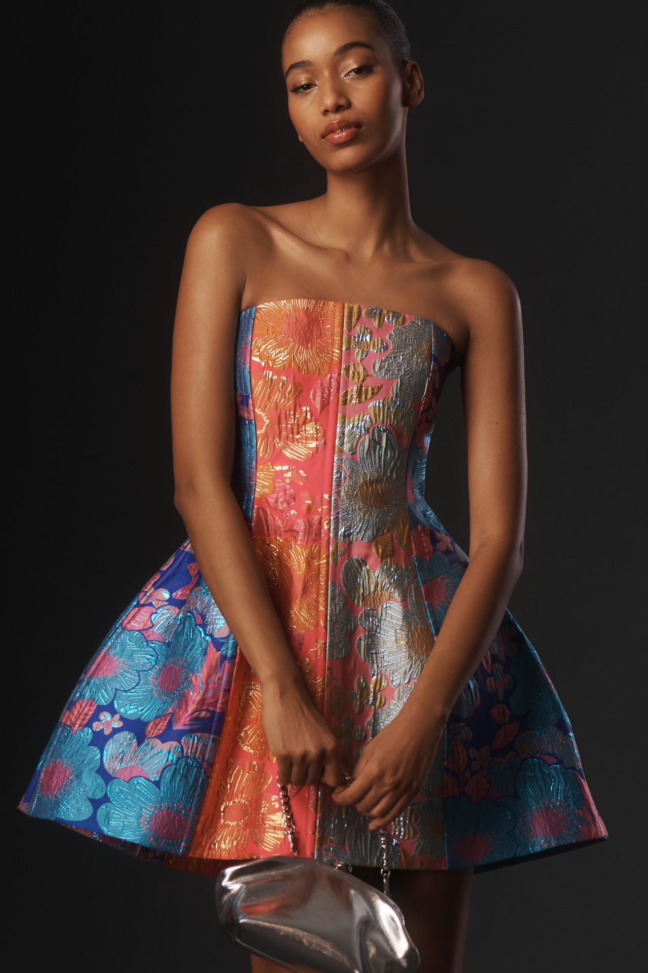 CeliaB Cosmic Strapless Fit & Flare Mini Dress